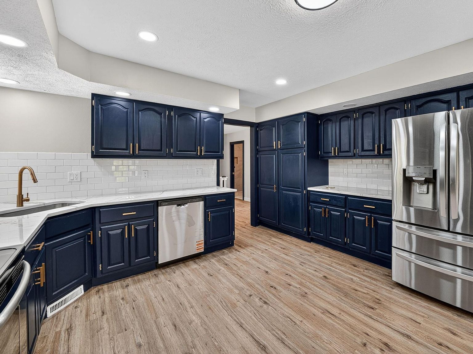 Finished navy kitchen remodel
