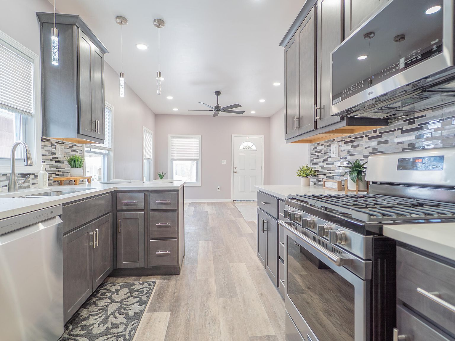 Completed kitchen remodel with cabinetry and island