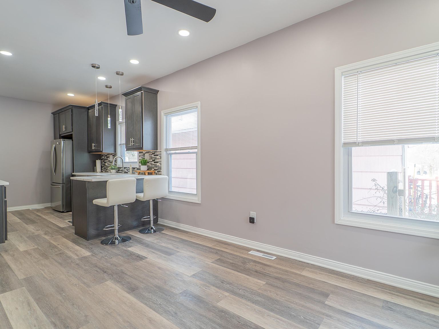 Full home renovation kitchen and dining area